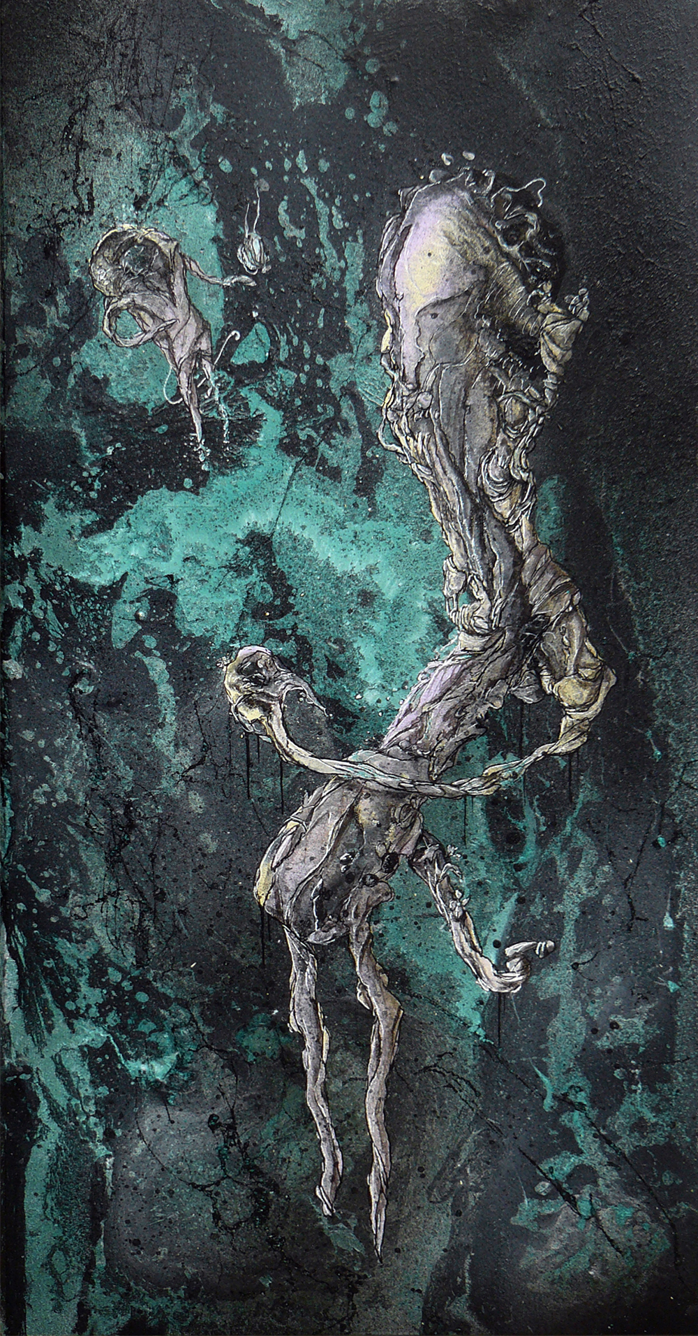 Vernetzt 3000 | Acrylic, acrylic lacquer, india ink on wood | 40x18.8cm | 2011